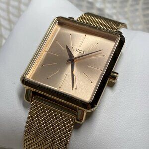 Nixon K Squared Exponential Gold Tone Quartz Watch Japan Movement c. 2010s
